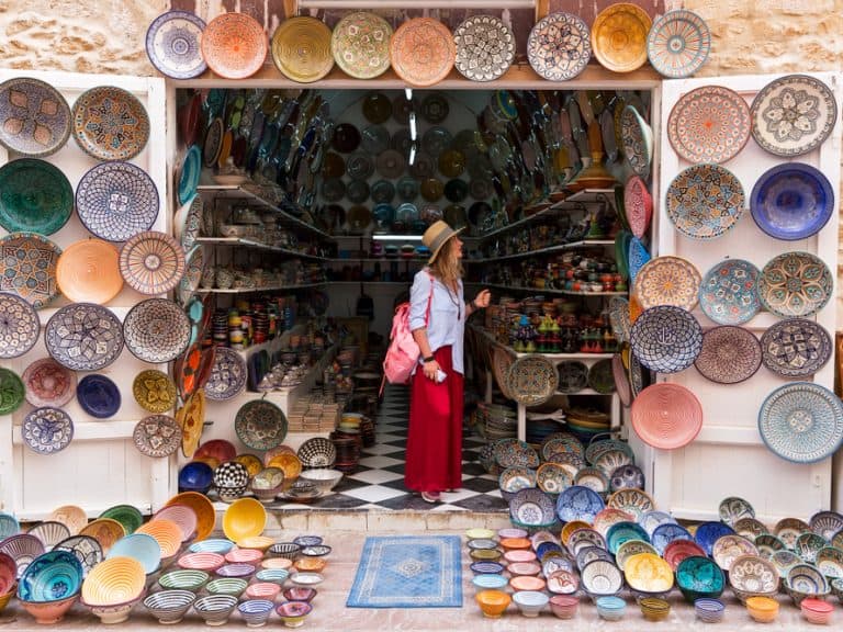 woman shopping in Morocco