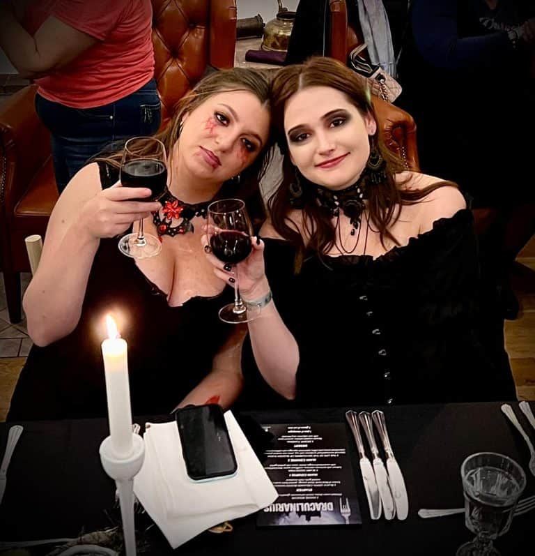 girls at Bran Castle Romania